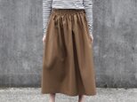 【即納】タイプライター ロングスカート(キャメル)ブラウン 大人カジュアル
