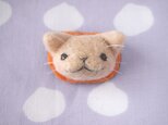 ねこフェイスブローチ(ベージュ)