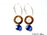 Brass&bijou hoop pierce blueの画像