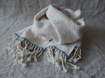 organic cotton shawl_handwoven/white1の画像