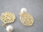 14kgf＊コットンパールの2wayピアス(round）の画像