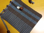裂き織りの信玄袋(チャーム付き)