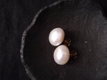 【K14gf】大粒バロックパールのピアス13mm／Baroque pearl