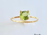 ペリドットのビジューリング silver925 18KGP 8月誕生石