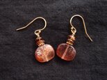 送料無料【K14gf】サンストーンプチピアス・tanzania sunstone × tourmaline