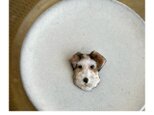 七宝焼　犬のブローチ(ワイヤーフォックステリア)の画像
