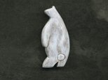 木製ブローチ【シロクマA】の画像