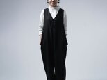 【wafu】Linen overalls オールインワン / ブラック b007b-bck2の画像