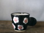 黒釉小花紋(ピンク）コーヒーカップの画像