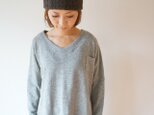ウールリネンニット ゆったりプルオーバー LADY'S GRAY