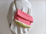 Body bag  ラズベリー×ピスタチオ（柔らかな帆布）の画像
