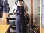 LINEN APRON c/#D.NAVY リネンエプロン ダークネイビーの画像