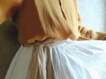 リネン エプロン巻きスカート ギャザーの画像