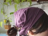 綿麻パープルカラーのヘアターバンの画像