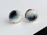 Silver Cufflinks オニキス Onyx 七宝焼のカフリンクス カフスボタン 純銀張七宝の画像