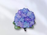 紫陽花のブローチ(ブルー)の画像