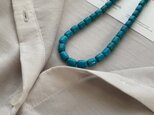 Stone  Necklaces （Turquoise：マグネサイトターコイズネックレス）9×7　40～45ｃｍの画像