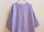 リネンのワンピースラベンダー リネン100%