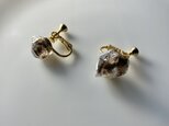 煙水晶(スモーキークオーツ)の結晶のイヤリングの画像