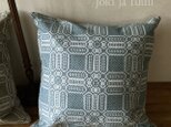 cushion cover[手織りウールクッションカバー] エメブルーの画像