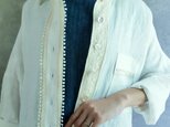 リネン アンティーク風 白シャツ　羽織り　の画像