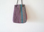 ｢TATAMI drawstring bag｣   縦型巾着 マチもたっぷり 畳織り鞄  手持ち肩掛けお好みで♪の画像