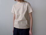 pablo cotton/center back tshirt /beige  border/size1・2の画像