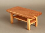 ドール用ローテーブル（カツラ／色：チェスナット）　1/12ミニチュア家具の画像