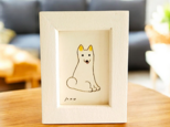 【受注制作】ミニ原画「笑う犬」・イラスト・水彩・犬の絵・送料無料