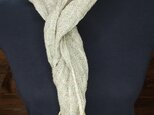 手織り　オールシーズンマフラー　リネン　淡カラー　送料込みの画像