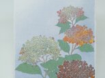 ギルディング和紙葉書　紫陽花　黄混合の画像