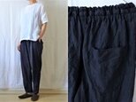 【受注制作】3色展開/味わい40リネン　タックテーパードeasyパンツ