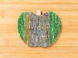 裂織りんごコースター　緑ミックスカラー/537の画像