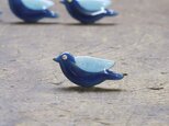 七宝焼 ピンバッチ ちっちゃい青いとり(水紺)