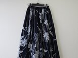 *浴衣リメイク*花模様浴衣のパッチスカート(夏裏地つき)