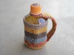 ニット編みの280mlペットボトルホルダー　ストラップ付き