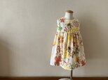 【ラスト1着】子供　浴衣地ひかえめフレアーワンピース（後ろボタン）　tsumori chisato パイン　100サイズの画像