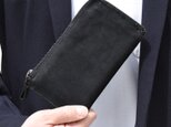 財布 レディース 長財布 最小 TIDY2.0 小さい長財布 メンズ 本革 タイディ2.0 ブラック HAW021の画像