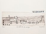銅版画【猫とスープ】