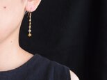 【K14gf】Mixed stone earrings／Yellow ロングピアスの画像