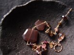 送料無料【K14gf】Mixed stone bracelet／Dusty brown ブレスレット