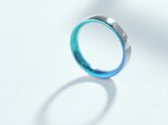 4mm シンプル フラットリング　インナーグラデーション　新緑と青空の画像