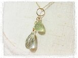 グリーンアメジストとプレナイトのペンダントトップ（14kgf）