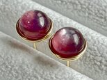 パープルマイカ  1粒ピアス  14kgf  　パープル