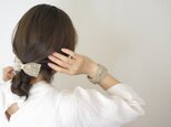手織りのドットバレッタ（ホワイト）の画像