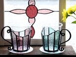 ステンドグラス キャンプ 紙コップ ホルダー キャンドル カバー 植物 プランター 単品の画像