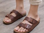 本革サンダル ブラウン レディース メンズ ご主人誕生日 父の日 ギフト 牛革 本革 メイドインベトナム サンダル