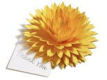 咲くようにひらく 花のサンキューカード〈ダリアｰイエロー〉forバースデー・ウェディング・入学・卒業・母の日・クリスマスカードの画像