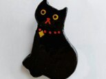猫　ブローチ　黒猫