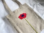 アネモネ刺繍のトートバッグ